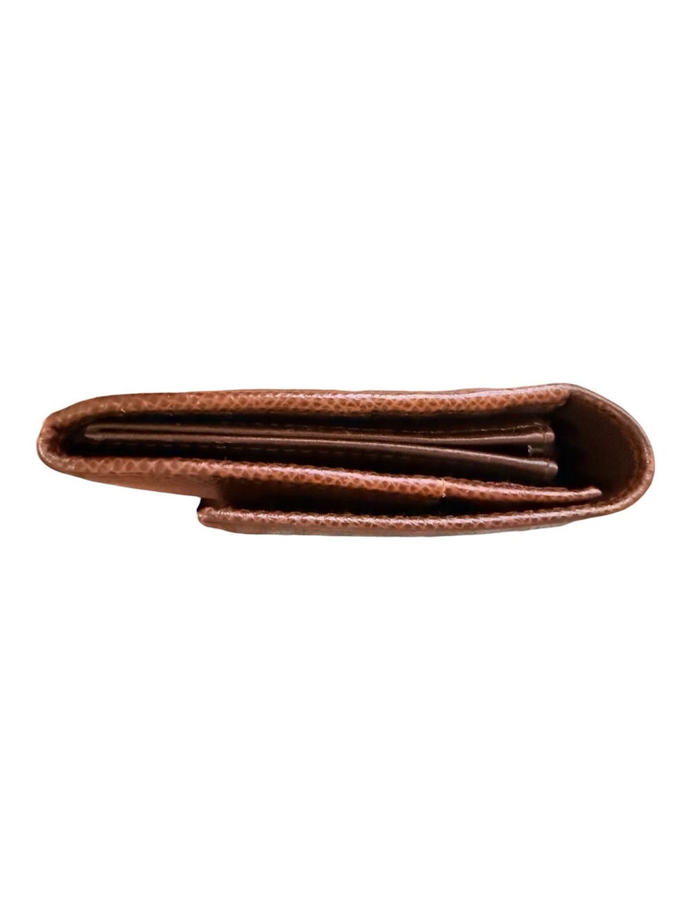 Authentic BVLGARI Brown Grained Leather Logo Clip Long Continental Wallet - Picture 3 of 7